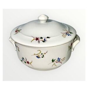 Cordon Bleu France Floral Porcelain Covered Lidded Casserole Dish 10”X8”